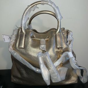 Gold MK large shoulder bag